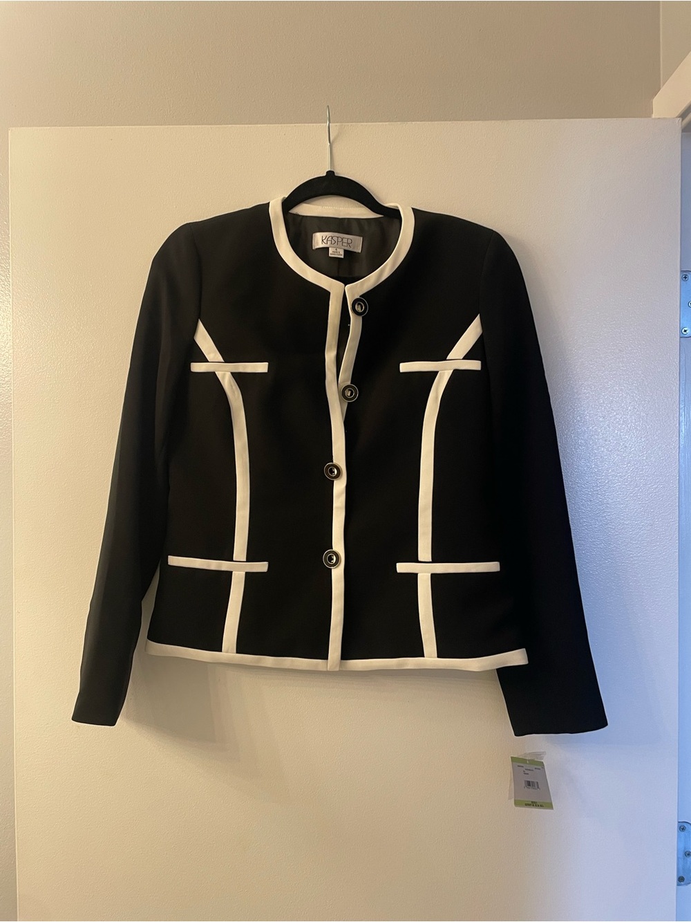 Kasper Black Jacket with White Trim